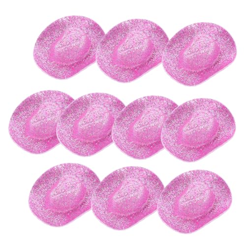 KOMBIUDA 10 Stück Mini-Cowboyhut puppenhauszubehör Dollhouse Accessories Dollhouse zubehör Kleiner Hut Hüte für Puppen Junggesellin deko Puppenhüte selber Machen kleine Hüte Stoff Violett von KOMBIUDA