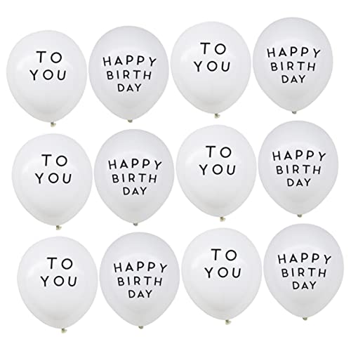 KOMBIUDA 100 Stück 12 Geburtstag Luftballons Briefballon Latexballons Zahlenballon Weißer Ballon Modeballons Buchstabenballons Buchstabendekor Wanddekoration Party Ballon-set von KOMBIUDA