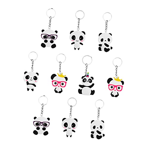 KOMBIUDA Autodekoration 10St Schlüsselanhänger Schlüsselbund als Erinnerungsgeschenke kinder dekor Schlüsselringe Mehrzweck-Panda-Anhänger Cartoon-Panda-Dekor Karikatur schmücken Zubehör von KOMBIUDA