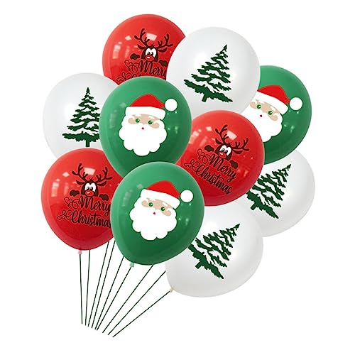 KOMBIUDA 10St Weihnachtsballons Weihnachtsfeier winterliche Wohndekoration weihnachtsdeko weihnachten deko Roter Anzug rote Latexballons Party-Latexballons weihnachtliche Latexballons von KOMBIUDA