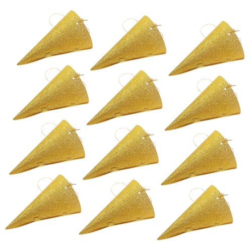 KOMBIUDA 12 Stück Glitzer Geburtstagskegel Partyhüte Gold mit Prinzkrone Design Mini für Erwachsene Festliches Zubehör für Geburtstagsfeier Hochzeit und Kostümparty von KOMBIUDA