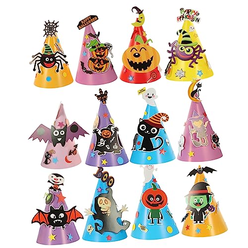 KOMBIUDA 12 Stück Halloween-hut-spielzeugdekoration Halloween Kostümzubehör Cartoon-kappe Halloween-diy-mütze Neonhut Halloween-fotoautomat Hut Für Halloween-kostüme Halloween-hüte Papier KOMBIUDA 12 Stück Halloween-hut-spielzeugdekoration Halloween Kostümzubehör Cartoon-kappe Halloween-diy-mütze Neonhut Halloween-fotoautomat Hut Für Halloween-kostüme Halloween-hüte Papier von KOMBIUDA