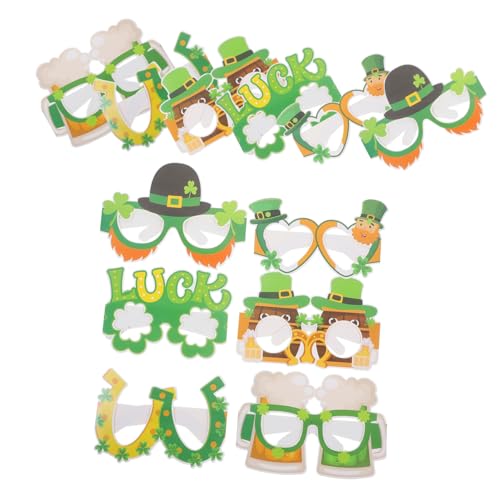 KOMBIUDA 12 Stück Patrick's Day Brillen Lustige Kostüm Accessoires Leichte und Bequeme Sonnenbrillen für Festliche Feiern für Erwachsene Clover Design von KOMBIUDA