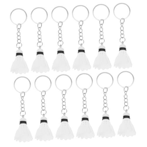 KOMBIUDA 12 Stück Süße Federball Schlüsselringe als Party Praktische Accessoires für Taschen und Schlüssel Sportliches Design von KOMBIUDA