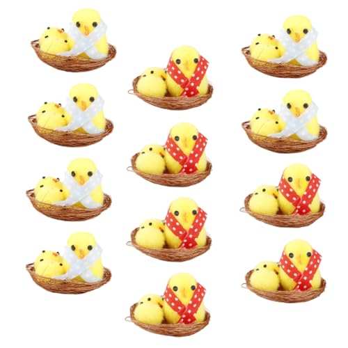 KOMBIUDA 12 Stück Teiliges Künstliche Deko Gelb Realistische Simulation Vielseitige Osterparty Dekoration Spielerisches Design für Festliche von KOMBIUDA