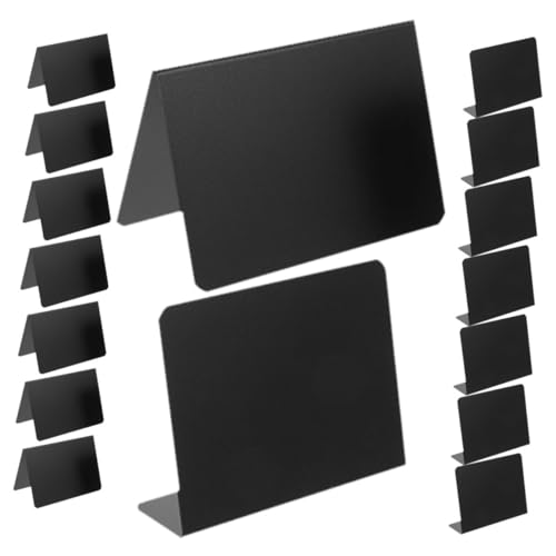 KOMBIUDA 12 Stück Tisch Message Board Wiederverwendbare Mini Schiefertafeln für Hochzeiten Buffets und Tischdekoration V und Förmig Schwarz von KOMBIUDA