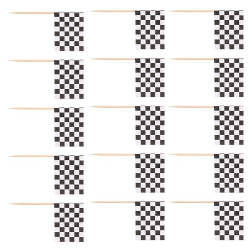 KOMBIUDA 120 Stück Mini Rennflaggen Zahnstocher Schwarz Weiße Quadratische Cupcake Topper für Geburtstagsfeiern Shower und Themenpartys Deko KOMBIUDA 120 Stück Mini Rennflaggen Zahnstocher Schwarz Weiße Quadratische Cupcake Topper für Geburtstagsfeiern Shower und Themenpartys Deko von KOMBIUDA
