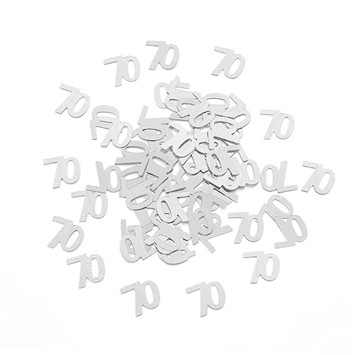 KOMBIUDA Konfetti mit der Zahl 70 silberne Pailletten Heu-Geburtstags-Konfetti 1200 Stück Partyzubehör für Hochzeitstags-Dekorationen KOMBIUDA Konfetti mit der Zahl 70 silberne Pailletten Heu-Geburtstags-Konfetti 1200 Stück Partyzubehör für Hochzeitstags-Dekorationen von KOMBIUDA