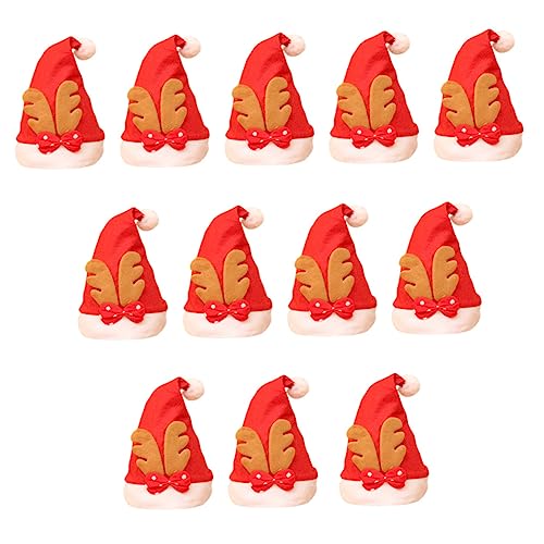 KOMBIUDA Weihnachtsmütze 12St weihnachtsfeier geschenke Plüsch Weihnachtsmützen tragen Gefälligkeiten für Weihnachtsfeiern Hüte weihnachtsfeier hut Weihnachten dekorativer Hut Kind rot von KOMBIUDA