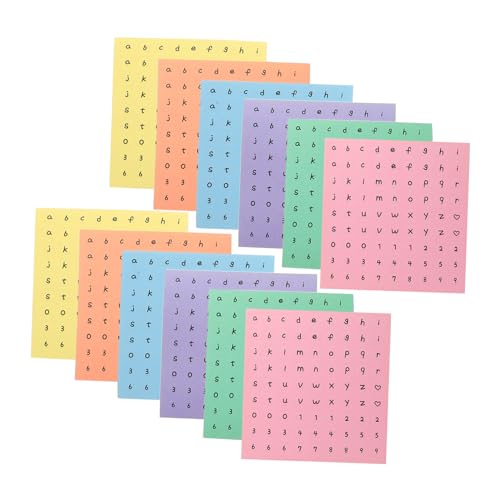 KOMBIUDA 12blätter Farbenfrohe Alphabet Und Zahlen-Sticker Für Scrapbooking Und Journals Selbstklebende Aufkleber Geeignet Für Kreative Projekte Planer Und Fotokarten von KOMBIUDA