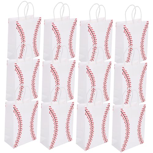 KOMBIUDA 12pcs Baseball Goodies Bags Bulk Geschenktüten Mit Handles Sportparty Taschen Sportparty Gunst KOMBIUDA 12pcs Baseball Goodies Bags Bulk Geschenktüten Mit Handles Sportparty Taschen Sportparty Gunst von KOMBIUDA