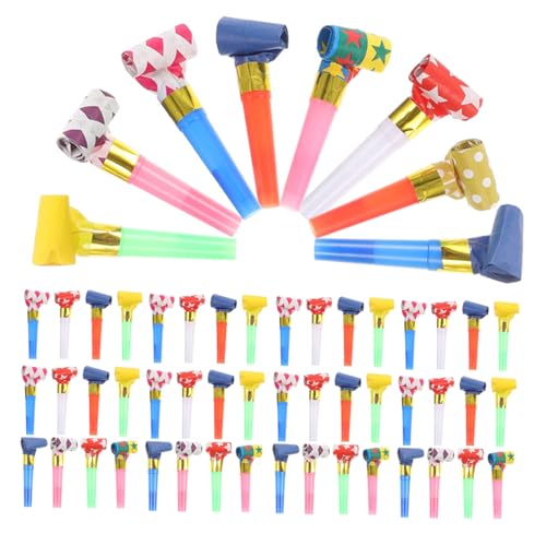 KOMBIUDA 150 Stück Geburtstags Party Whistles Lustige Drachen Bläser Spielzeuge Sichere Plastik Noisemaker für Veranstaltung Farbenfrohe Partybläser Geschenkideen von KOMBIUDA