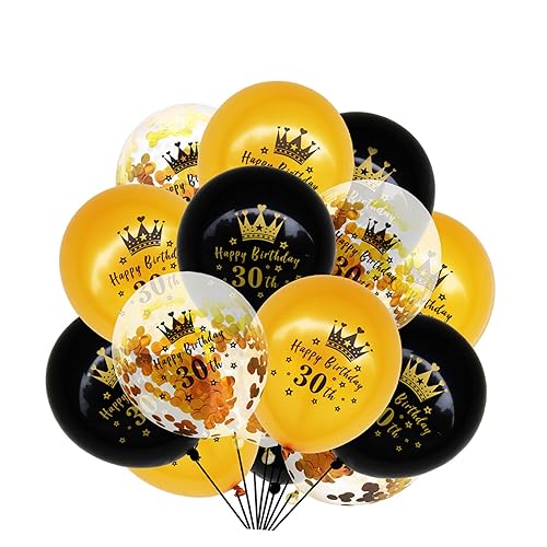 KOMBIUDA 15st Geburtstag Luftballons Silberne Buchstabenballons Golddekor Konfetti Geburtstagsballons Schwarzgoldene Luftballons Girlandendekor 30 Jahre Alte Geburtstagsdekoration Emulsion KOMBIUDA 15st Geburtstag Luftballons Silberne Buchstabenballons Golddekor Konfetti Geburtstagsballons Schwarzgoldene Luftballons Girlandendekor 30 Jahre Alte Geburtstagsdekoration Emulsion von KOMBIUDA