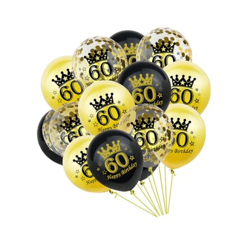 KOMBIUDA 15st Geburtstagsnummer Alles Zum Geburtstagsgeschenk Geburtstagsballons Für Erwachsene 60. Geburtstag Klare Luftballons Zahlenballons Klare Ballons Konfetti Erwachsener von KOMBIUDA
