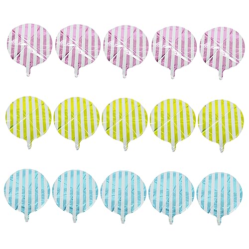 KOMBIUDA 15 Stück Runde Streifen Ballons Aus Aluminiumfolie Für Geburtstagsparty Und Shower Dekoration von KOMBIUDA