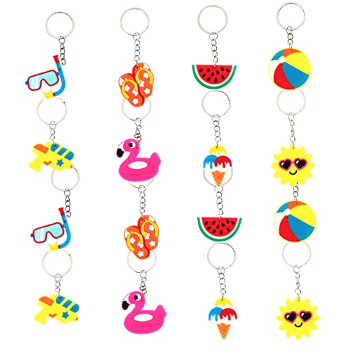 KOMBIUDA 16 Stück Hawaiian Schlüsselanhänger Tropische Deko für Sommerpartys Kreative Schlüsselanhänger mit Cartoon Design für Taschen Schlüssel und KOMBIUDA 16 Stück Hawaiian Schlüsselanhänger Tropische Deko für Sommerpartys Kreative Schlüsselanhänger mit Cartoon Design für Taschen Schlüssel und von KOMBIUDA