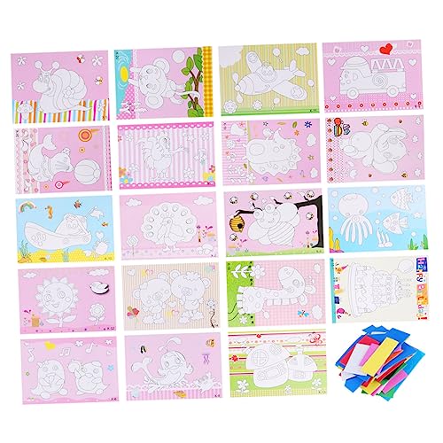 KOMBIUDA 19Er Packung Mosaikaufkleberkunst für Basteln von Vorräten für pädagogisches Aufkleberspielzeug DIY-Sticker-Kit Mosaik-Aufkleber-Kunst von KOMBIUDA