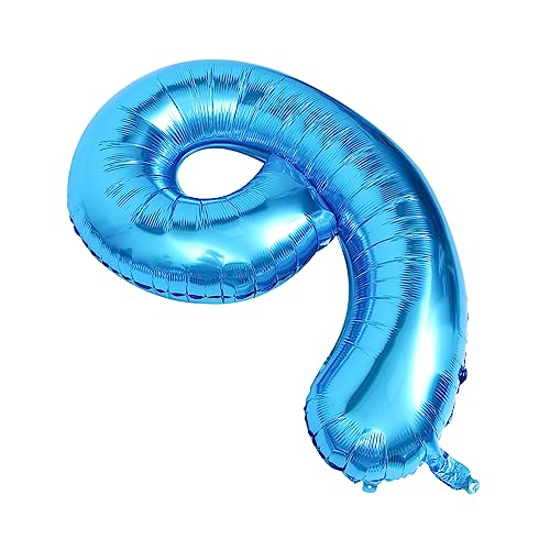 KOMBIUDA 1stk Digitaler Aluminiumfolienballon Farbige Luftballons Nummer Festival-ballon Szenenlayout-requisite Blaue Wohndekoration Hochzeits-requisiten Zahlenballons Anzahl Dekorationen von KOMBIUDA