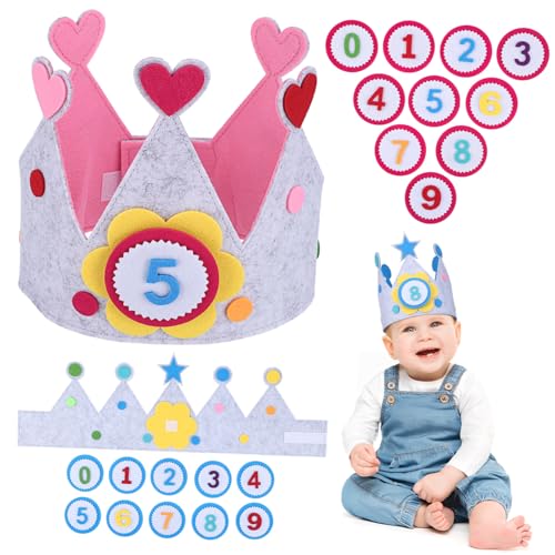 KOMBIUDA Geburtstagshut Mit Zahlen 0-9 Geburtstagskrone Für Kinder Partyhüte Aus Filzmaterial KOMBIUDA Geburtstagshut Mit Zahlen 0-9 Geburtstagskrone Für Kinder Partyhüte Aus Filzmaterial von KOMBIUDA