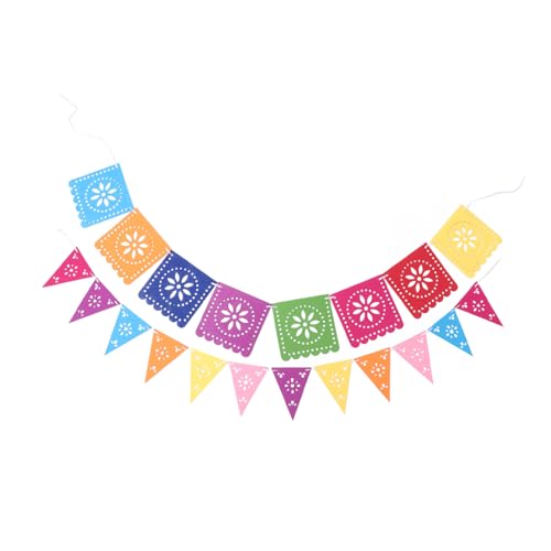 KOMBIUDA 2 Sätze Mexiko Flagge Ziehen Karneval Zirkus Party Mexikanisches Hängen Cinco De Mayo Girlande Spanische Dekorationen Mexikanische Pinata-partydekoration Diade Gefühlt Hochzeit von KOMBIUDA