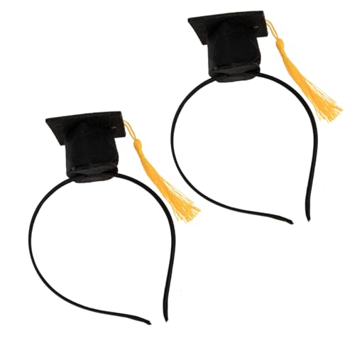 KOMBIUDA 2 Stück Doktorhut Haarband mit Goldenen Quasten Stilvolle Filz Abschlussfeier Kopfbedeckung für Erwachsene und Modisches Graduation Party Haarschmuck Accessoire von KOMBIUDA