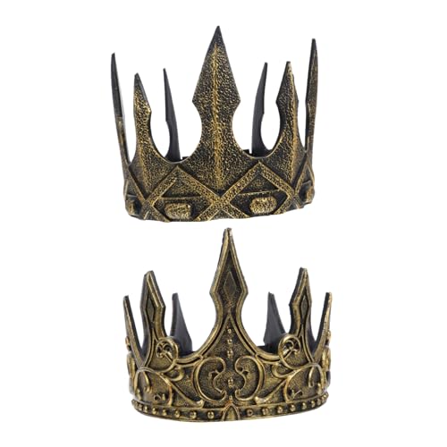 KOMBIUDA 2 Stück Königliche Krone Halloween Kopfbedeckung Cosplay Antike Krone Kopfschmuck Für Männer Mittelalter Retro Requisite KOMBIUDA 2 Stück Königliche Krone Halloween Kopfbedeckung Cosplay Antike Krone Kopfschmuck Für Männer Mittelalter Retro Requisite von KOMBIUDA