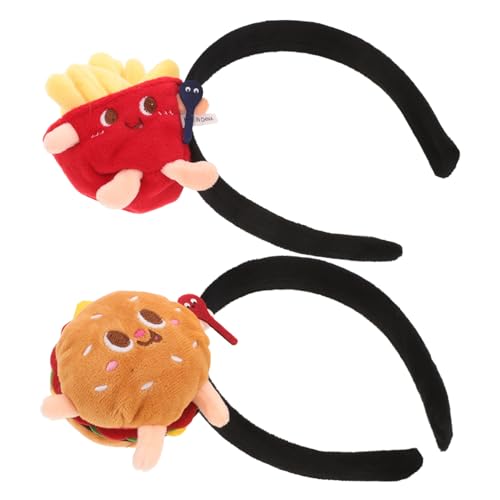 KOMBIUDA 2 Stück Lustiges Hamburger und Pommes Stirnband Leichtes Party Cosplay zubehör Bequeme Kopfbedeckung für Themenpartys und Kostümveranstaltungen von KOMBIUDA