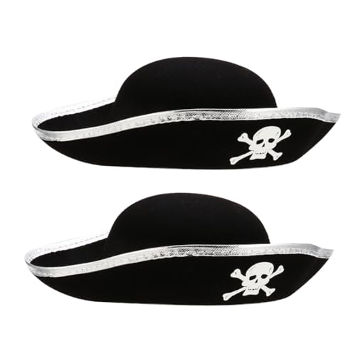 KOMBIUDA 2 Stück Piratenhut Teilig mit Totenkopf Motiv Verstellbare Piraten Kapitänsmütze für Erwachsene und Cosplay Zubehör für Halloween Mottoparty Maskerade und Themenfeiern KOMBIUDA 2 Stück Piratenhut Teilig mit Totenkopf Motiv Verstellbare Piraten Kapitänsmütze für Erwachsene und Cosplay Zubehör für Halloween Mottoparty Maskerade und Themenfeiern von KOMBIUDA