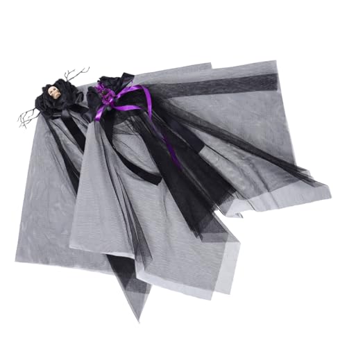 KOMBIUDA 2 Stück Teiliges Gothic Headpiece mit Schwarzem Schleier und Schleife Dunkles Haarschmuck für Halloween Kostüm Foto Requisiten Cosplay und Mottopartys Vielseitiger Gothic von KOMBIUDA