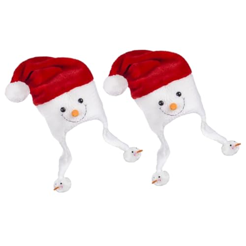 KOMBIUDA 2 Stück Weihnachtskopfbedeckung weihnachts party weihnachtsbekleidung Gefälligkeiten für Weihnachtsfeiern Erwachsene weihnachtskostüm liefert Weihnachtsmütze-Requisite Plüsch rot von KOMBIUDA