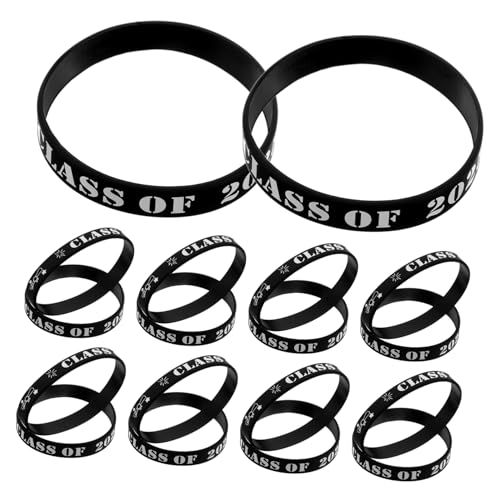 KOMBIUDA 20 Stück Silikonarmbänder für Abschlussfeier 2025 Langlebig Modisches Design Abschlussaccessoires für Schüler und Lehrer von KOMBIUDA