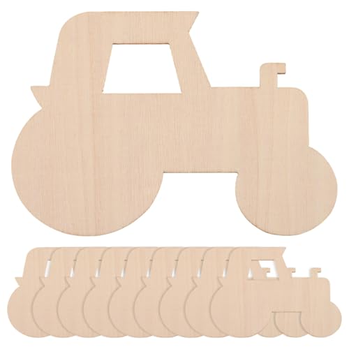 KOMBIUDA 20 Stück Holztraktor Zum Bemalen Unbehandelte Holzscheiben Für Kreative Diy-Gestaltung Und Dekoration von KOMBIUDA