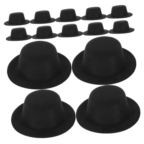 KOMBIUDA 20 Stück Teiliges Mini Zylinderhüte Schwarz Filz Miniatur Hüte für Basteln Puppen Schneemann Dekorationen DIY Handwerk Weihnachtsfeier Zubehör von KOMBIUDA