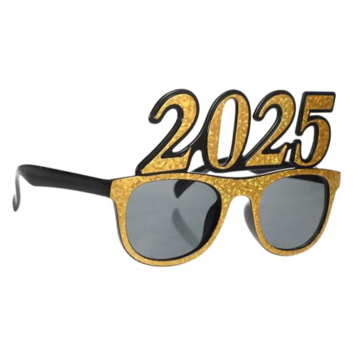 KOMBIUDA Partybrille Aus Kunststoff Zahlenbrille Für Silvester 2025 Festival-accessoire Foto-requisiten Partyzubehör von KOMBIUDA