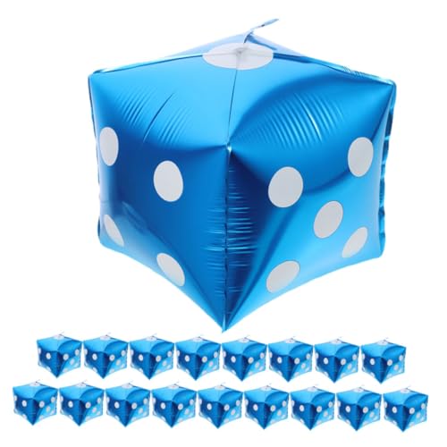 KOMBIUDA 20Stücke Folienballons für Partys Glänzende Aluminiumfolienballons Würfelform für Männergeburtstage Gaming Nächte und Themenfeste Wiederverwendbare Partydekoration von KOMBIUDA