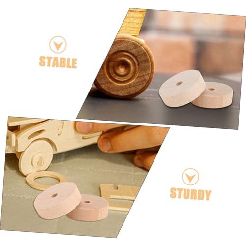 KOMBIUDA 20stücke Miniatur-holzräder Für Basteln Kleine Holzräder Zum Dekorieren Holzhandwerksmaterialien von KOMBIUDA
