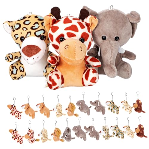 KOMBIUDA 24 Stück Mini-plüsch-schlüsselanhänger Kleine Stofftiere Anhänger Dschungeltier Handtaschenanhänger Hübsche Plüsch-Tier-Ornamente KOMBIUDA 24 Stück Mini-plüsch-schlüsselanhänger Kleine Stofftiere Anhänger Dschungeltier Handtaschenanhänger Hübsche Plüsch-Tier-Ornamente von KOMBIUDA