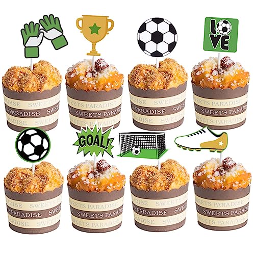 KOMBIUDA 24Stücke Fußball Cupcake Toppers Kreative Tortenpicker Für Fußballpartys Dessert Dekoration Für Kuchen Und Muffins Für Geburtstagsfeiern Und Sportevents KOMBIUDA 24Stücke Fußball Cupcake Toppers Kreative Tortenpicker Für Fußballpartys Dessert Dekoration Für Kuchen Und Muffins Für Geburtstagsfeiern Und Sportevents von KOMBIUDA