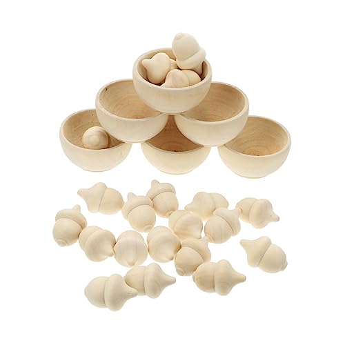 KOMBIUDA 20-teiliges Eichel-zähl Und Sortierspielzeug Aus Unbehandeltem Holz Mit 6 Schalen Für Heimaktivitäten Und Dekoration KOMBIUDA 20-teiliges Eichel-zähl Und Sortierspielzeug Aus Unbehandeltem Holz Mit 6 Schalen Für Heimaktivitäten Und Dekoration von KOMBIUDA