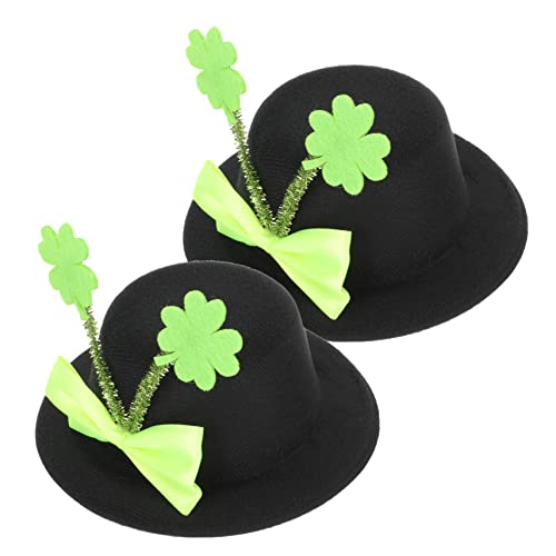 KOMBIUDA 2St Klee Haarschmuck Kinderkleider St. Pattys Day-Hut kinder haarschmuck st patricks day haarschmuck Haarnadel Dekor Hut Haarspange Kleeblatt Haarschmuck Ohr schmücken Partyhut von KOMBIUDA