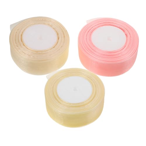 KOMBIUDA 3 Rollen Organza Geschenkband Yards für Hochzeitsdekorationen Diy Bastelprojekte Geschenkverpackung und Blumenarrangements Transparentes Schleifenband aus Leichtem Material von KOMBIUDA