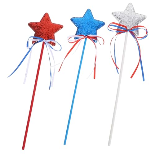 KOMBIUDA 3 Stück Glitzernde Fünfzackige Feenstäbe für Unabhängigkeitstag Rollenspiel Kostümzubehör Partydekoration für Patriotische Feiern KOMBIUDA 3 Stück Glitzernde Fünfzackige Feenstäbe für Unabhängigkeitstag Rollenspiel Kostümzubehör Partydekoration für Patriotische Feiern von KOMBIUDA