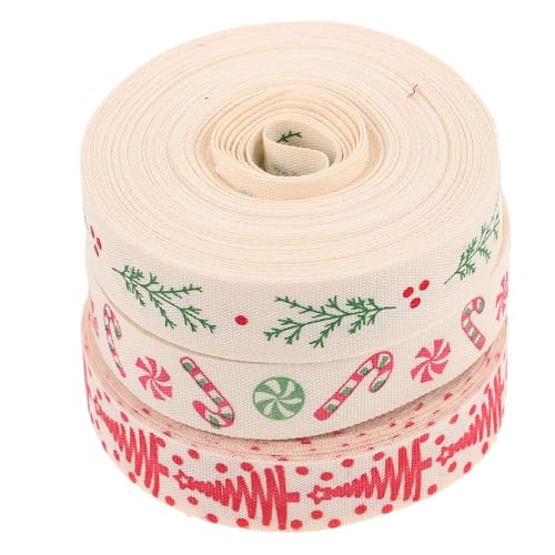 KOMBIUDA 3 Stück Teiliges Baumwoll weihnachtsband Breit Yards Lang Festliches Geschenkband für Kränze Schleifen DIY Weihnachtsbaumdekoration und Geschenkverpackung KOMBIUDA 3 Stück Teiliges Baumwoll weihnachtsband Breit Yards Lang Festliches Geschenkband für Kränze Schleifen DIY Weihnachtsbaumdekoration und Geschenkverpackung von KOMBIUDA