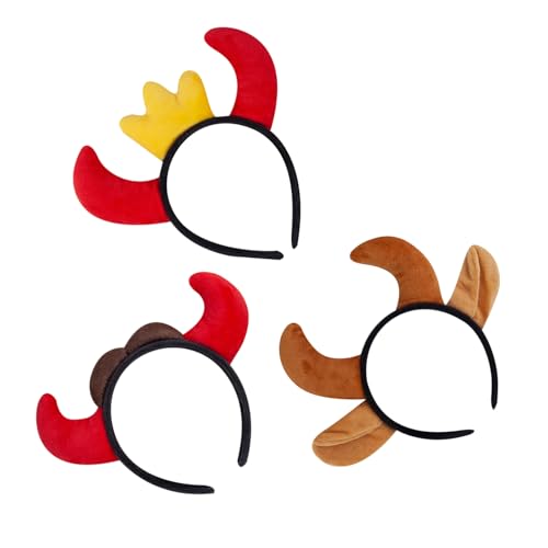 KOMBIUDA 3 Stück Teiliges Halloween Kuhhorn Haarreif Weiche Realistische Hörner mit Cartoon Design Passend für Erwachsene für Kostüm Karneval Party und Cosplay von KOMBIUDA