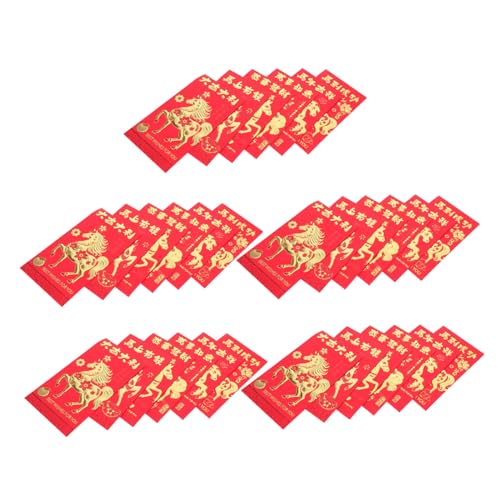 KOMBIUDA 30 Stück Chinesische Glücksumschläge für Jahr Des Pferdes Kreative Geprägte Hong Bao für Frühlingsfest Traditionelle Neujahrsgeschenke KOMBIUDA 30 Stück Chinesische Glücksumschläge für Jahr Des Pferdes Kreative Geprägte Hong Bao für Frühlingsfest Traditionelle Neujahrsgeschenke von KOMBIUDA