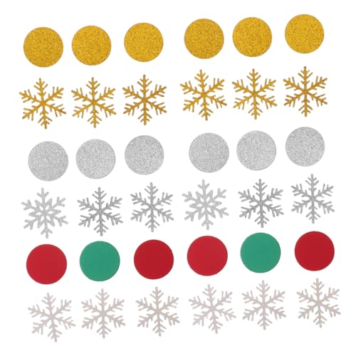 KOMBIUDA 300 Stück Weihnachts Schneeflocken Konfetti Set Glänzende Tischstreuung mit Rot Grün Gold Silber Papierflakes Vielseitige Party Dekoration für Weihnachten Neujahr und Winterfeiern von KOMBIUDA