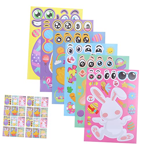 KOMBIUDA 30blätter Ostern Puzzle Sticker Für Mädchen Dekorative Aufkleber Mit Bunny Eiern Und Küken Für Bastelprojekte Und Ostern Party Deko von KOMBIUDA