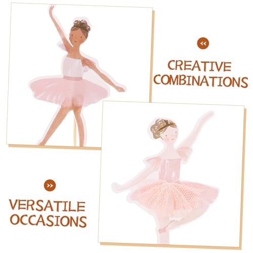 KOMBIUDA 36 Stück Teiliges Ballerina Cupcake Topper Ballettrock Motiv Geburtstagskuchen Dekoration Muffin Picks für Babyparty Hochzeit Tanzparty von KOMBIUDA