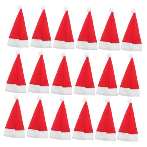 KOMBIUDA 36 Stück Teiliges Mini Weihnachtsmann Hut Bestecktaschen Rote Filz Utensilienhalter für Party Rustikale Silberbesteckbeutel Vielseitige Tischdekoration und Flaschenüberzug für von KOMBIUDA