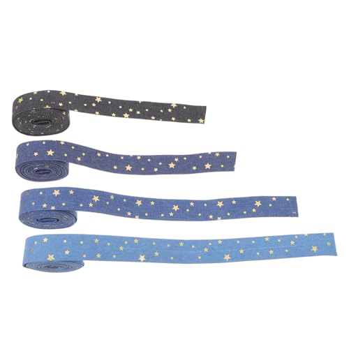 KOMBIUDA 4 Rollen Denim Stoffband mit Druck für Diy Handwerksprojekte Geschenkbund und Kreative Dekorationen für Nähen und Basteln KOMBIUDA 4 Rollen Denim Stoffband mit Druck für Diy Handwerksprojekte Geschenkbund und Kreative Dekorationen für Nähen und Basteln von KOMBIUDA